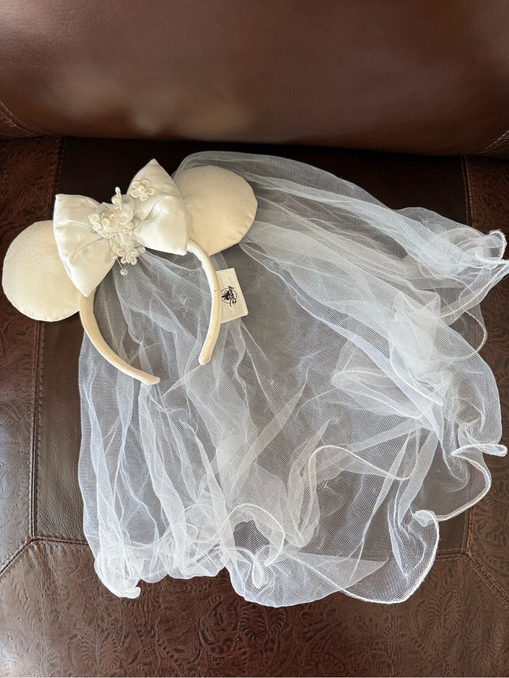Disneyland white wedding headband ears